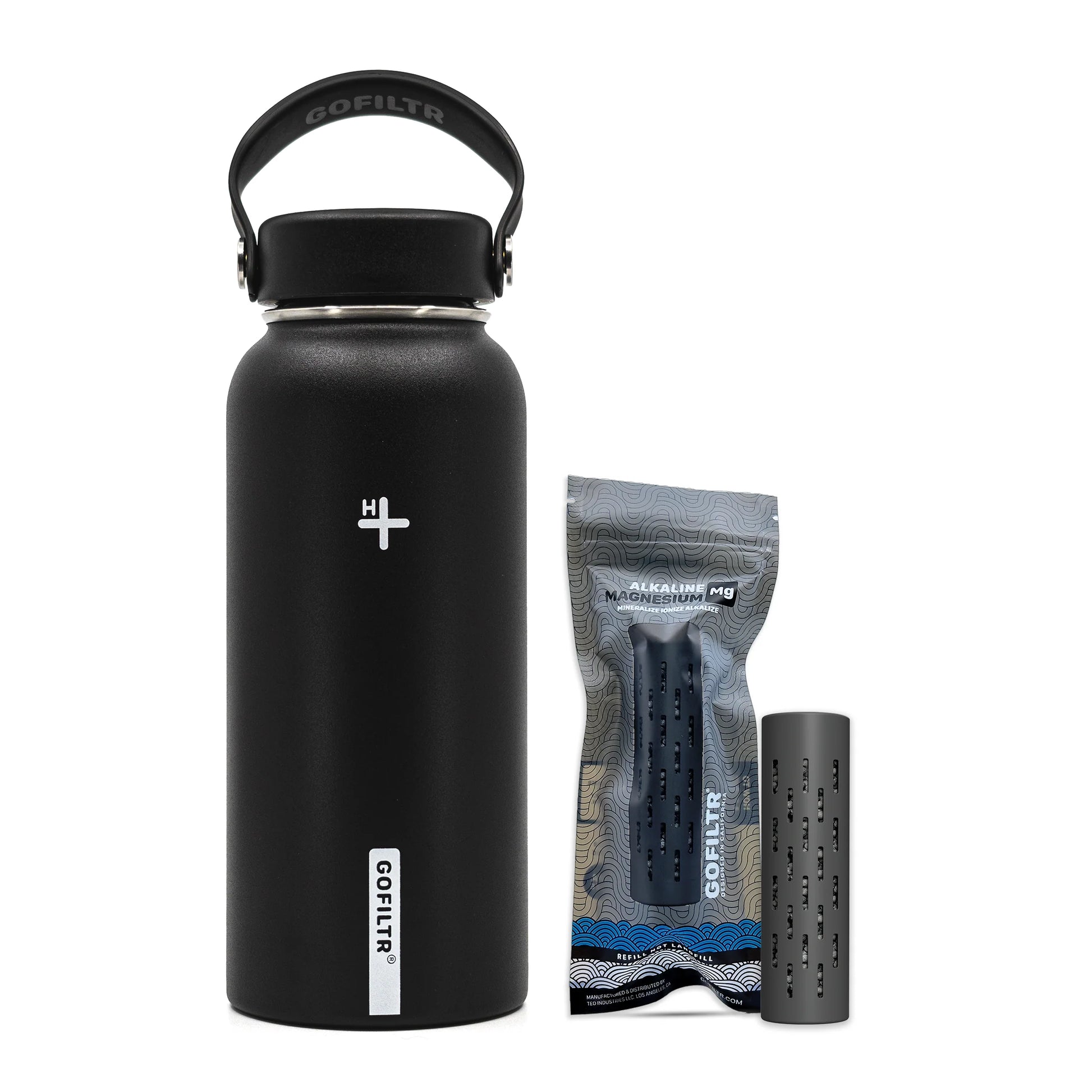 Alkaline Water Bottle 32 Oz - Insulated Water Bottle That Creates 9.5 Ph Alkaline Water