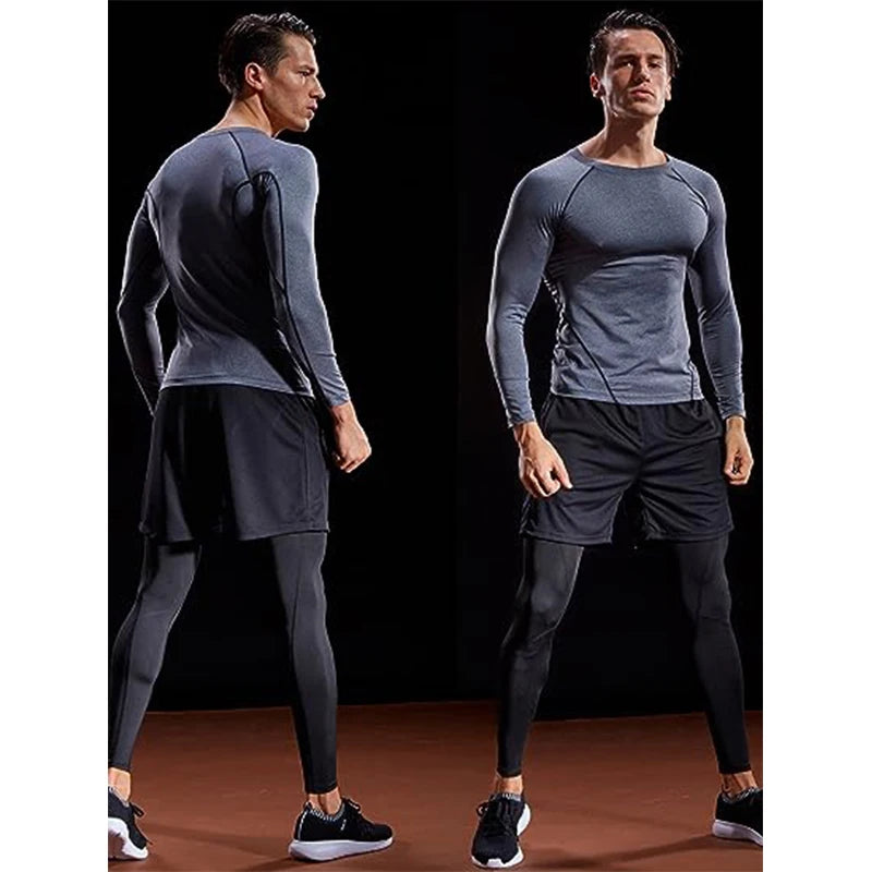 Compression Long Sleeve T Shirt Men Elastic Training T-Shirt Gym Fitness Workout Tights Sport Jersey Athletic Running Shirt Men