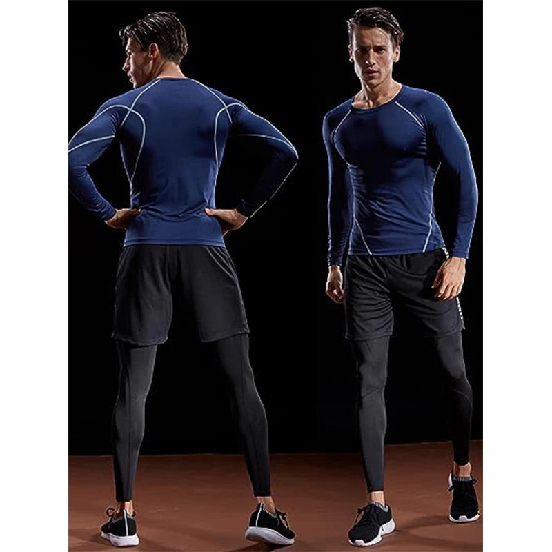 Compression Long Sleeve T Shirt Men Elastic Training T-Shirt Gym Fitness Workout Tights Sport Jersey Athletic Running Shirt Men