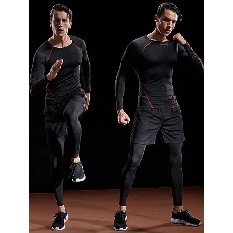 Compression Long Sleeve T Shirt Men Elastic Training T-Shirt Gym Fitness Workout Tights Sport Jersey Athletic Running Shirt Men