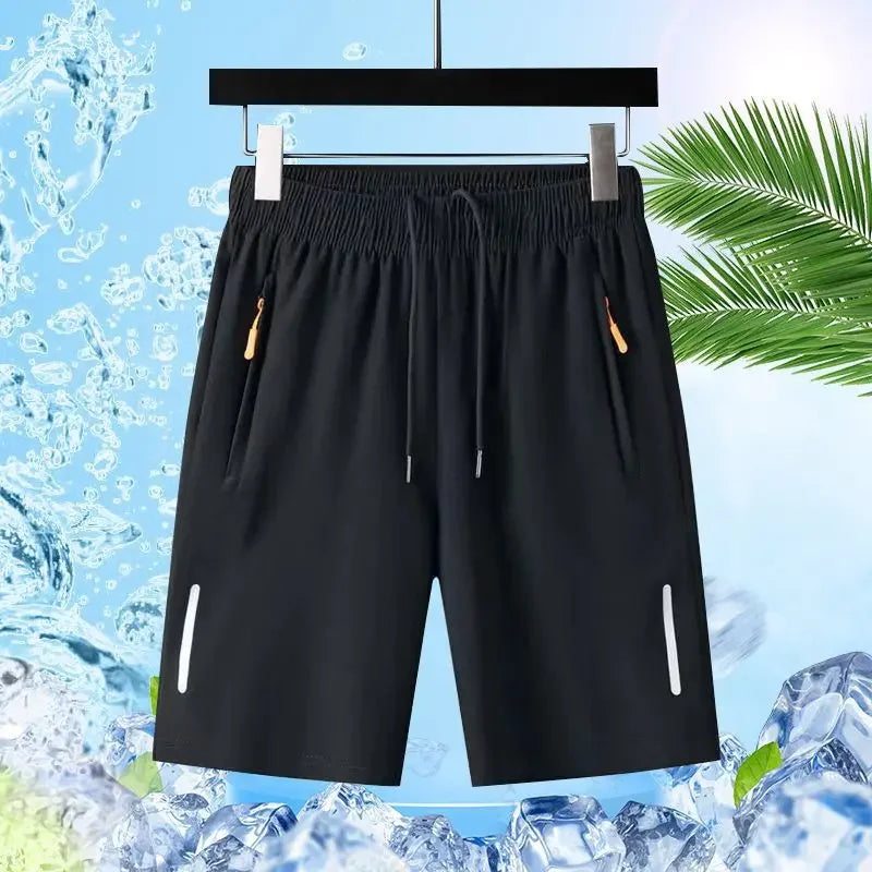 Summer Men Shorts Ice Silk Running Gym Sport Shorts Quick Dry Breathable Beach Short Pant Fitness Jogging Cool Casual Sportswear