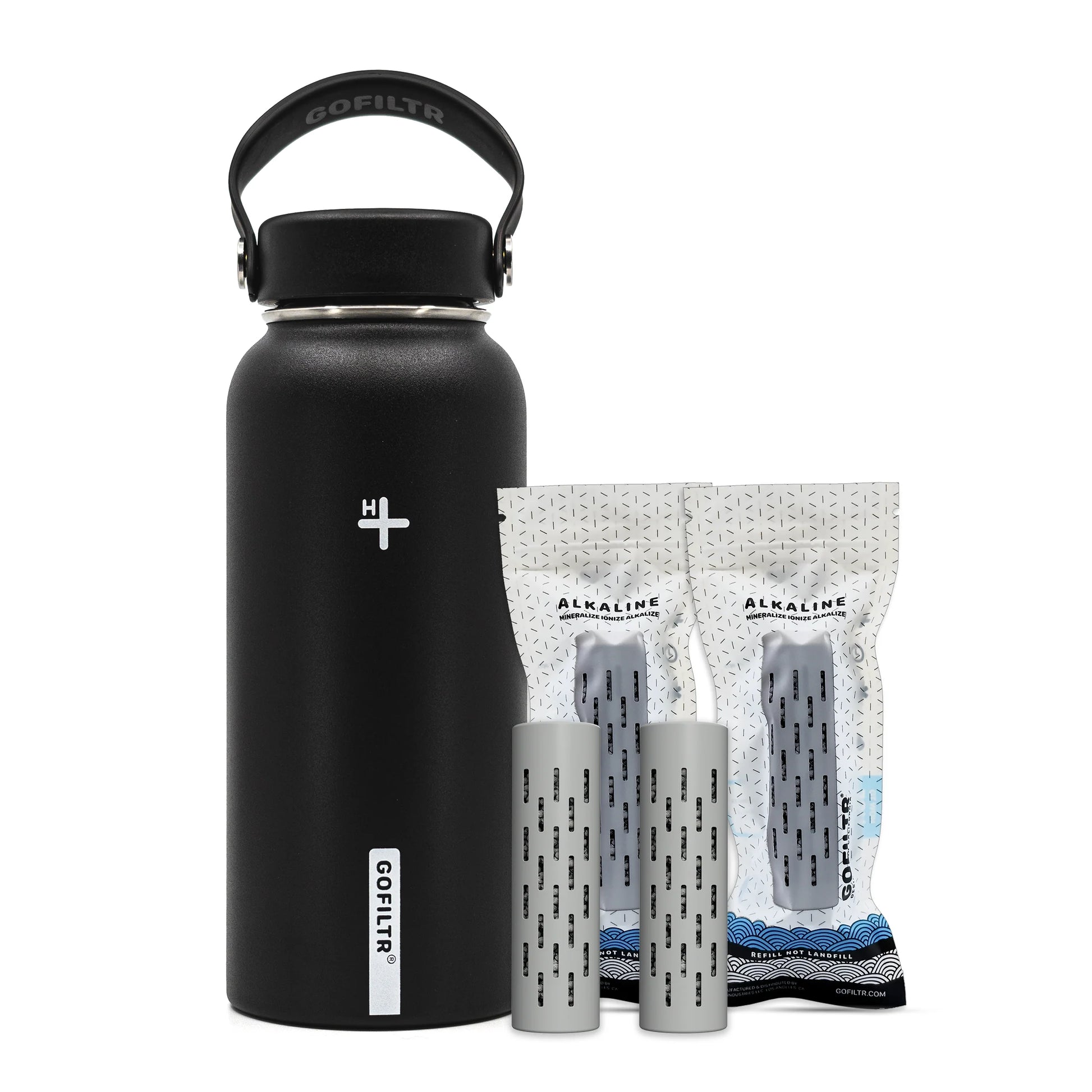 Alkaline Water Bottle 32 Oz - Insulated Water Bottle That Creates 9.5 Ph Alkaline Water