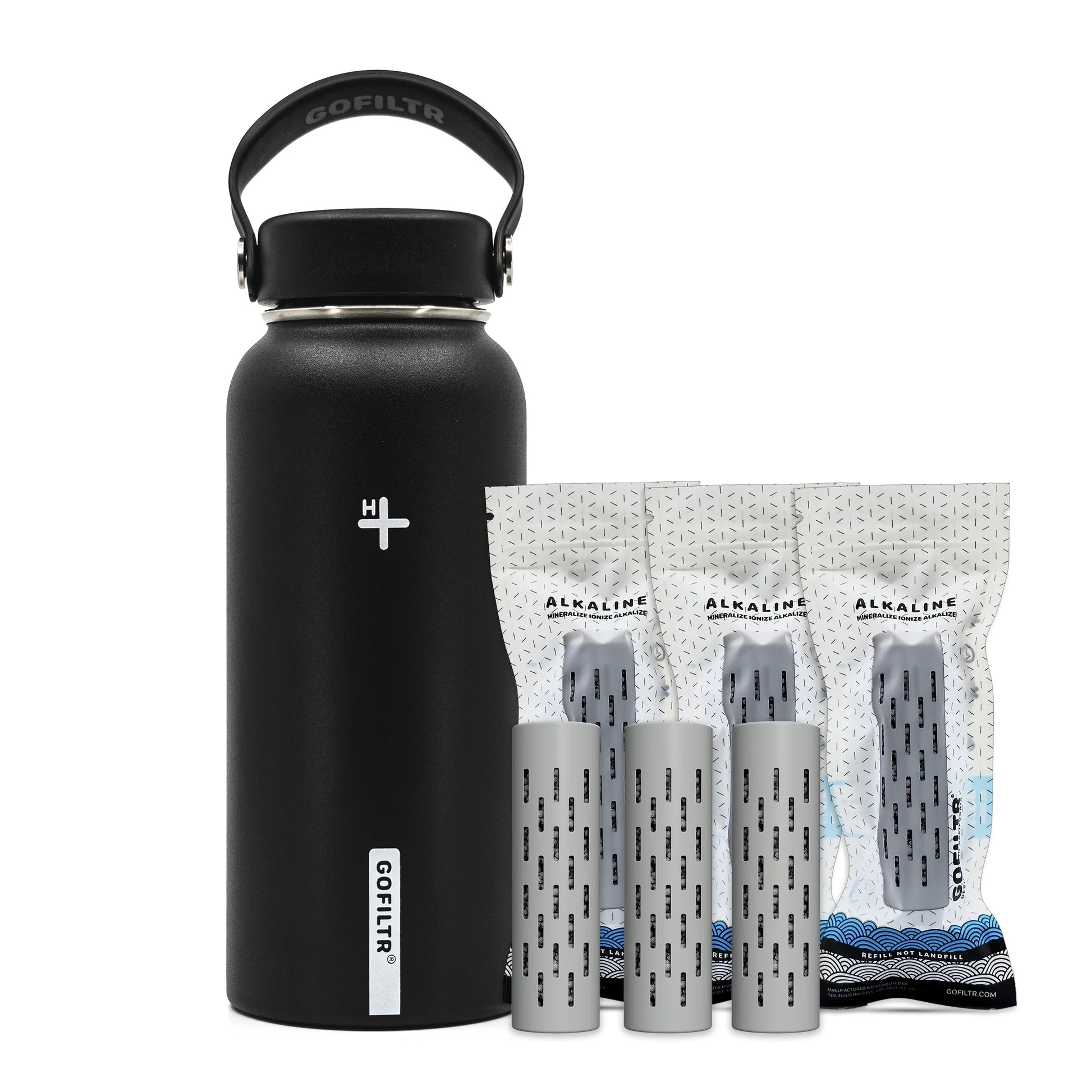 Alkaline Water Bottle 32 Oz - Insulated Water Bottle That Creates 9.5 Ph Alkaline Water